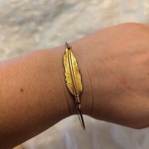 Gold feather bracelet